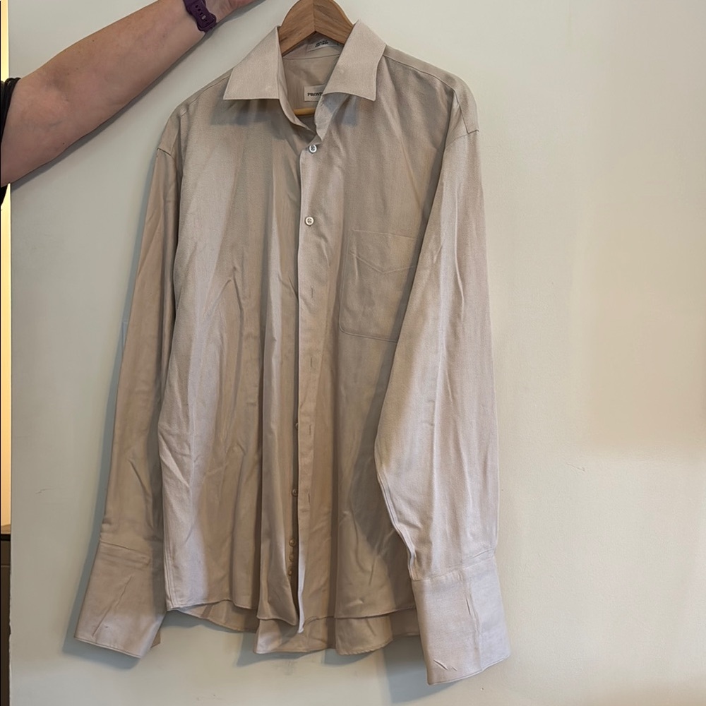 Pronto Uomo Beige Dress Shirt